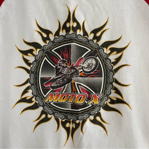 JEM SPORTSWEAR Vintage Moto X Motorcycle Flames Tank Top - Picture 3 of 5